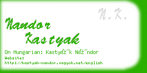 nandor kastyak business card